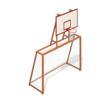 Football goal with basketball post