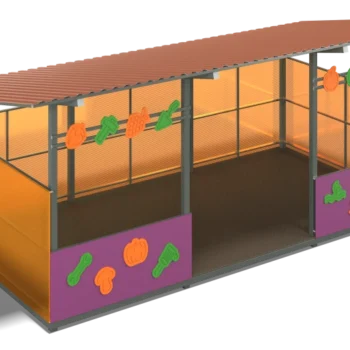 Shade canopy 4200х6000 Preschooler (walls - polycarbonate, plywood)