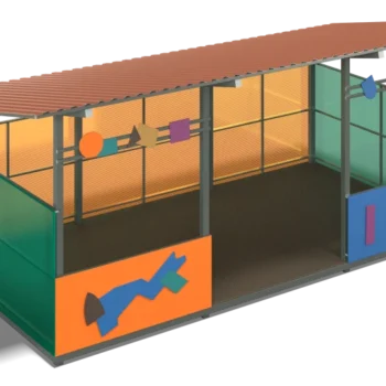 Shade canopy 4200х6000 Constructivism (walls - polycarbonate, plywood)