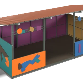Shade canopy 4200х6000 Constructivism (walls - plywood)