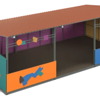 Shade canopy 4200х8000 Constructivism (walls - plywood)