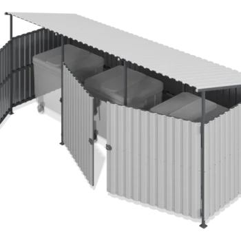 Dumstep enclosure with doors (3 containers)