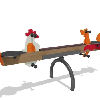 Seesaw Fox and cockerel