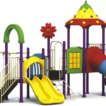 OUTDOOR HEAVY DUTY PLAYGROUND SET FOR KIDS, 4 SLIDES, 3 SWINGS
