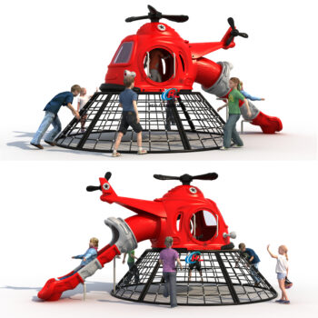 New Design Outdoor Amusement Equipment Park Kids Play Plane Shape Plastic Slide Playground