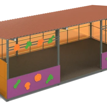 Shade canopy 4200х8000 Preschooler (walls - polycarbonate, plywood)