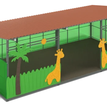 Shade canopy 4200х8000 Giraffes (walls - polycarbonate, plywood)